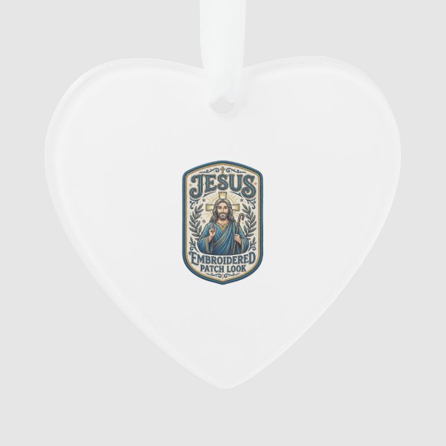 Jesus Stickpatch Blick Jesus besticktes Patch Ornament (Vorderseite)