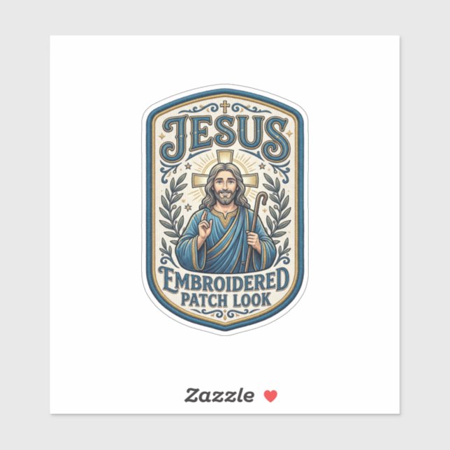 Jesus Stickpatch Blick Jesus Stickerei Patch Aufkleber (Blatt)
