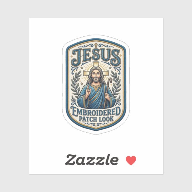 Jesus Stickpatch Look Jesus Stickpatch Aufkleber (Blatt)
