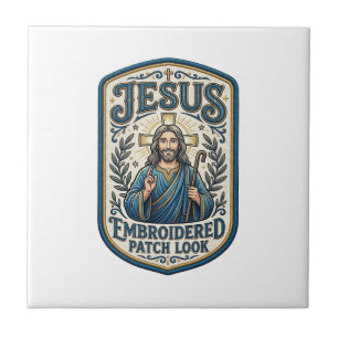 Jesus Stickpatch sieht Jesus besticktes Patch Fliese