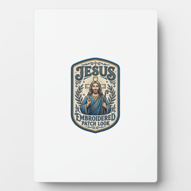 Jesus Stickpatch sieht Jesus besticktes Patch Fotoplatte (Vorderseite)