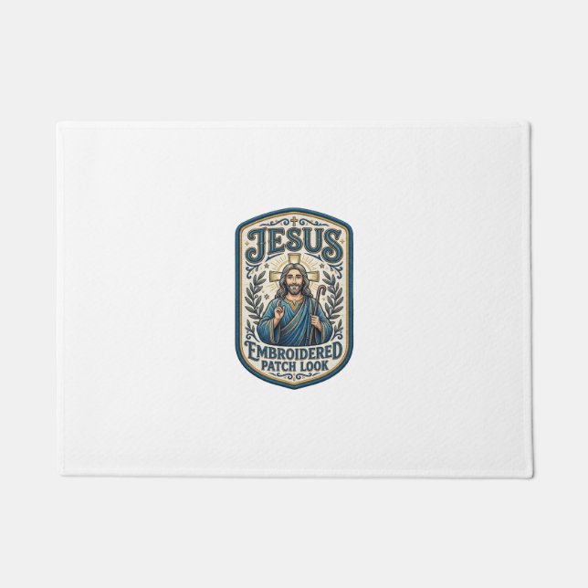Jesus Stickpatch sieht Jesus besticktes Patch Fußmatte (Vorderseite)