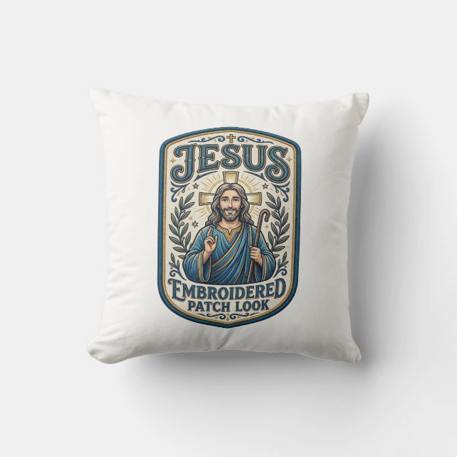 Jesus Stickpatch sieht Jesus besticktes Patch Kissen (Vorderseite)