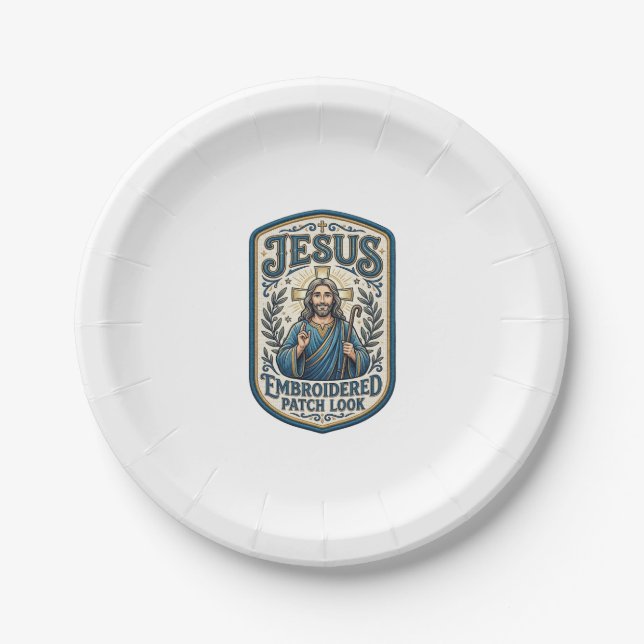 Jesus Stickpatch sieht Jesus besticktes Patch Pappteller (Vorderseite)