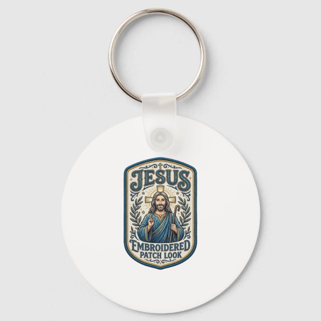 Jesus Stickpatch sieht Jesus besticktes Patch Schlüsselanhänger (Vorderseite)