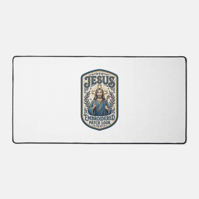 Jesus Stickpatch sieht Jesus besticktes Patch Schreibtischunterlage (Vorderseite)
