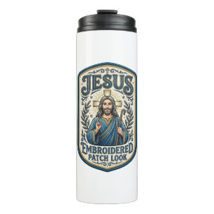 Jesus Stickpatch sieht Jesus besticktes Patch Thermosbecher