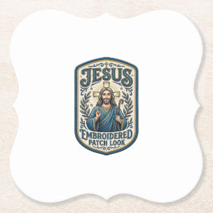 Jesus Stickpatch sieht Jesus besticktes Patch Untersetzer