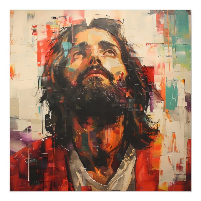 Jesus Street Art Fotodruck (Vorne)