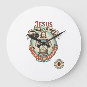 Jesus Stundenglas Geduld Jesus Stundenglas Geduld  Große Wanduhr