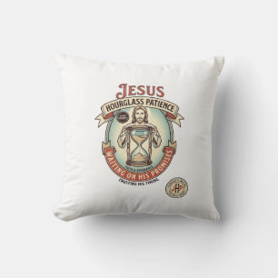 Jesus Stundenglas Geduld Jesus Stundenglas Geduld  Kissen