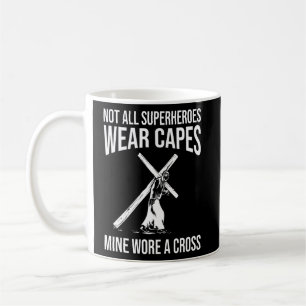 Jesus Superhero Männer Frauen Jesus Christus Kreuz Kaffeetasse
