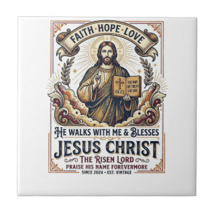 Jesus-Surf-T-Shirt Inspirierender Glaube Fliese