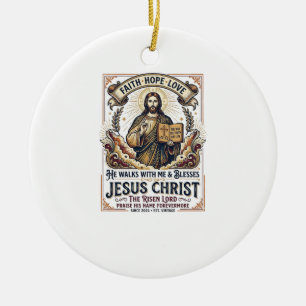 Jesus-Surf-T-Shirt Inspirierender Glaube Keramik Ornament
