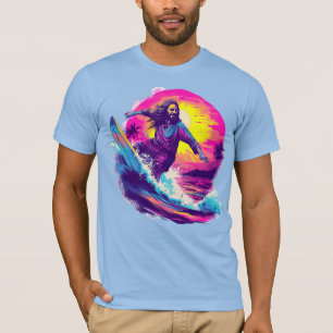 Jesus surft mit dir durch die Wellen des Lebens T-Shirt