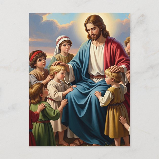 Jesus Surrounded by Children Postkarte (Vorderseite)