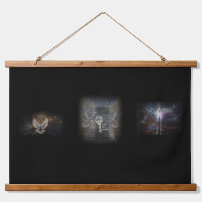 Jesus Tapestries Wandteppich Mit Holzrahmen (Vorne)