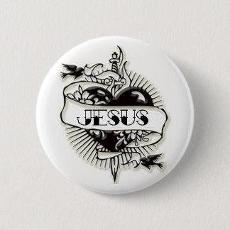 Jesus-Tätowierung Button