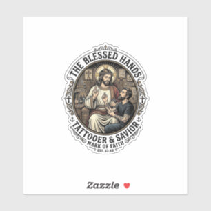 Jesus Tattoo Artist Studio T-Shirt Inspirierend F Aufkleber
