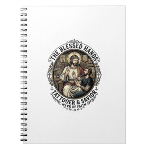 Jesus Tattoo Artist Studio T-Shirt Inspirierend F Notizblock