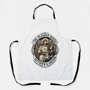 Jesus Tattoo Artist Studio T-Shirt Inspirierend F Schürze