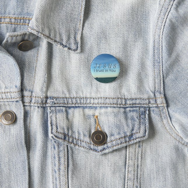 Jesus & Taube Christlicher Glaube Himmel Kunst Button (Beispiel)