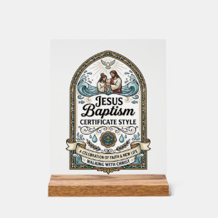 Jesus Taufurkunde Stil Jesus Taufurkunde Acrylschild