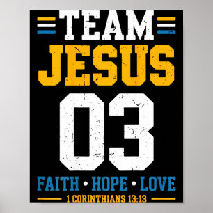 Jesus-Team auf dem Rücken passende christliche Fam Poster