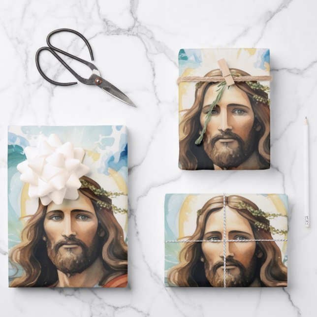 Jesus teilt das Wasser: Ein Wunder des Glaubens Geschenkpapier Set (Vorderseite)