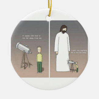 Jesus-Teleskop Keramik Ornament