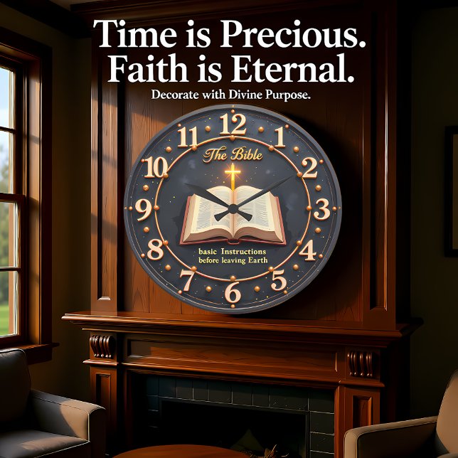 Jesus The Bible Instructions Große Wanduhr (Von Creator hochgeladen)