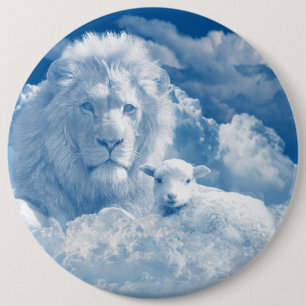 JESUS THE LAMB AND JESUS THE LION BUTTON