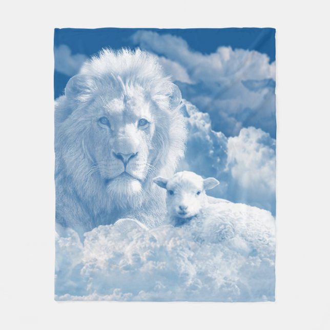 JESUS THE LAMB UND JESUS THE LION FLEECEDECKE (Vorderseite)