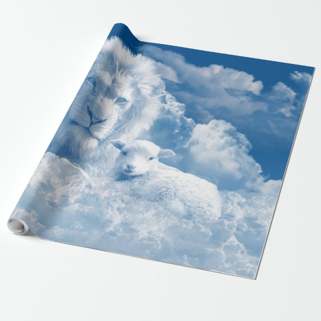 JESUS THE LAMB UND JESUS THE LION GESCHENKPAPIER (Ungerollt)
