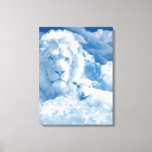 JESUS THE LAMB UND JESUS THE LION LEINWANDDRUCK