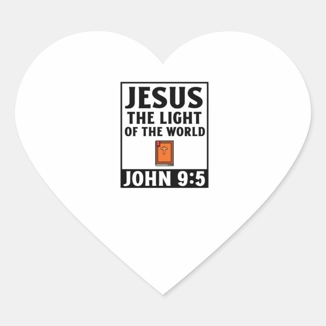 Jesus the light of the world christian faith relig Herz-Aufkleber (Vorderseite)