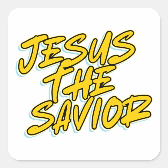 JESUS THE SAVIOR QUADRATISCHER AUFKLEBER (Vorderseite)