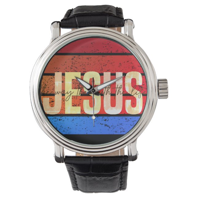 Jesus, the way the truth and the life sunset armbanduhr (Vorderseite)