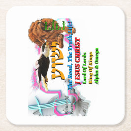 Jesus The Way ,The Truth. Life! Lion Of Judah Rechteckiger Pappuntersetzer