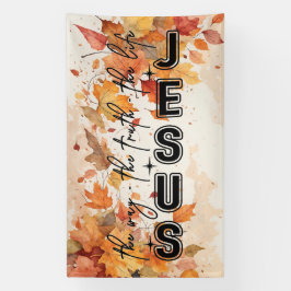 Jesus the Way the Truth the Life Autumn Design Banner