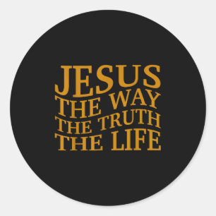 Jesus The Way-wahrheitsleben Christlicher Kleinkin Runder Aufkleber