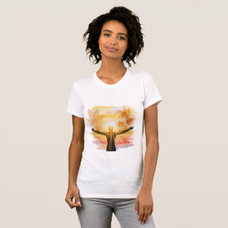 Jesus [Theme] Camiseta Feminina Fé Brasil Presente T-Shirt