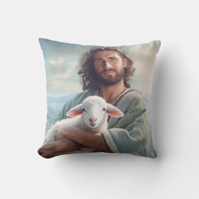 Jesus Throw Pillow Kissen (Vorderseite)