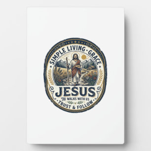 Jesus Tiny House Slow Living Vintage Fotoplatte