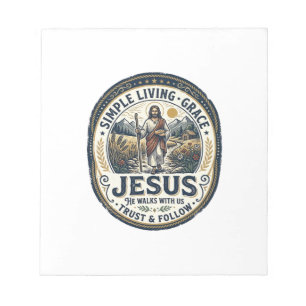 Jesus Tiny House Slow Living Vintage Notizblock