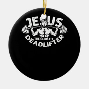 Jesus Totaler Gymnastik Fitness Athlete Keramik Ornament