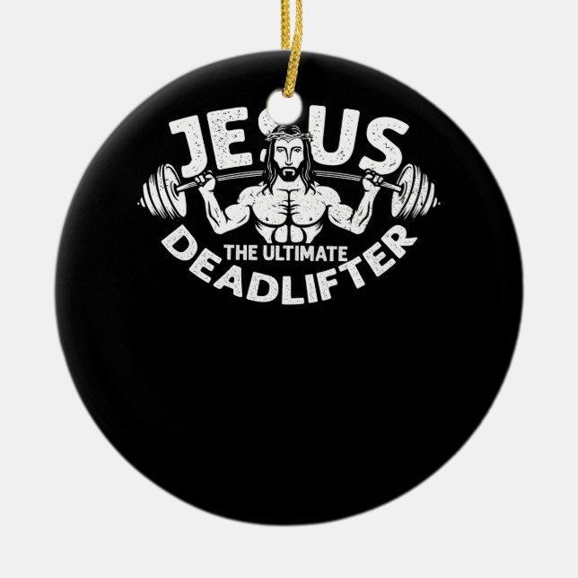 Jesus Totaler Gymnastik Fitness Athlete Keramik Ornament (Vorne)