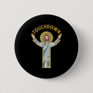 Jesus Touchdown Lustig Christlicher Glaube Sprüche Button