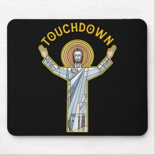 Jesus Touchdown Lustige Christliche Glaubensbekund Mousepad