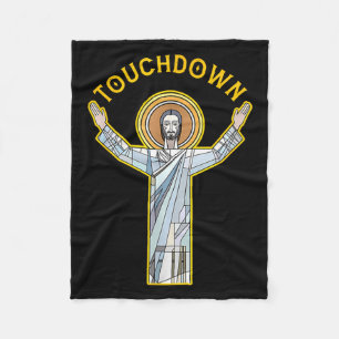 Jesus Touchdown Spaß Christlicher Glaube Sprüche M Fleecedecke